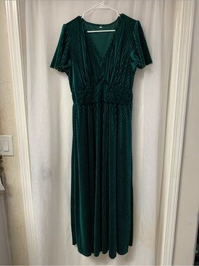 Emerald Green Velvet Dress